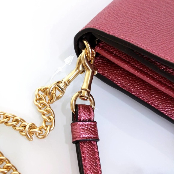 Coach Leather Chain Crossbody Bag Wristlet